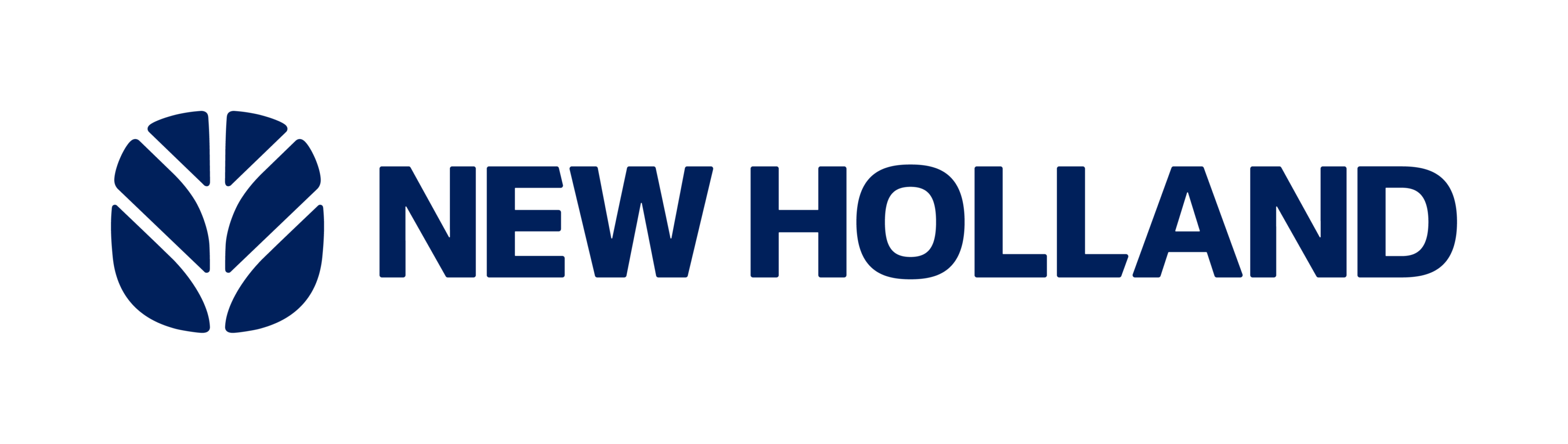 New-Holland-Logo mit blauem Blattsymbol und blauem Schriftzug