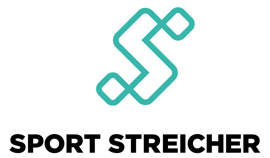 Logo Sport Streicher mit türkisem Symbol und schwarzem Schriftzug