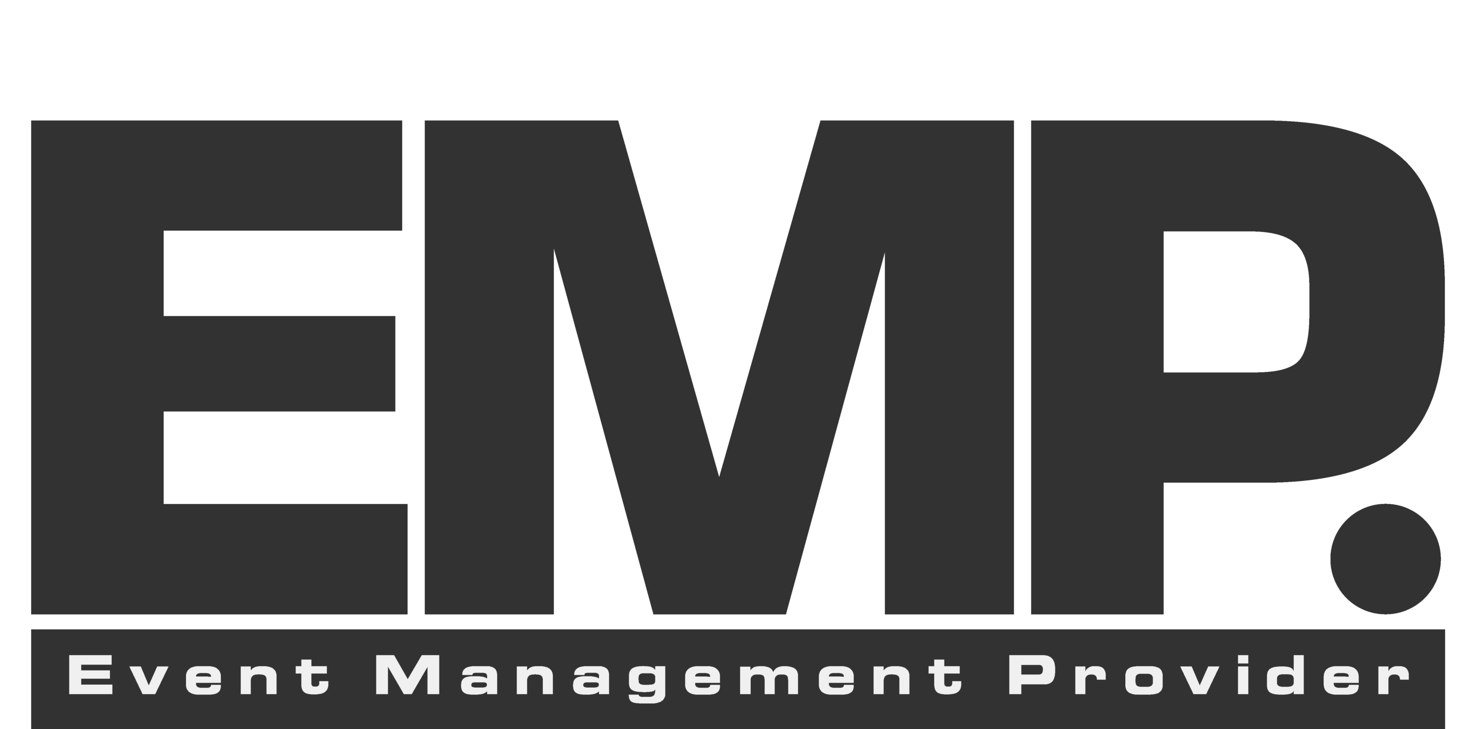 Dunkelgraues EMP-Logo mit der Unterzeile „Event Management Provider“